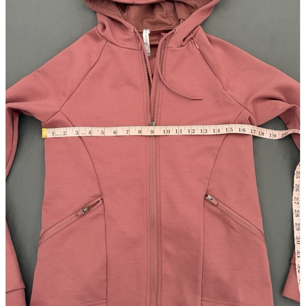 Fabletics Jacket Women XS Sammy Dark Rouge Hooded Full Zip Mauve Utility Gym - Picture 3 of 12
